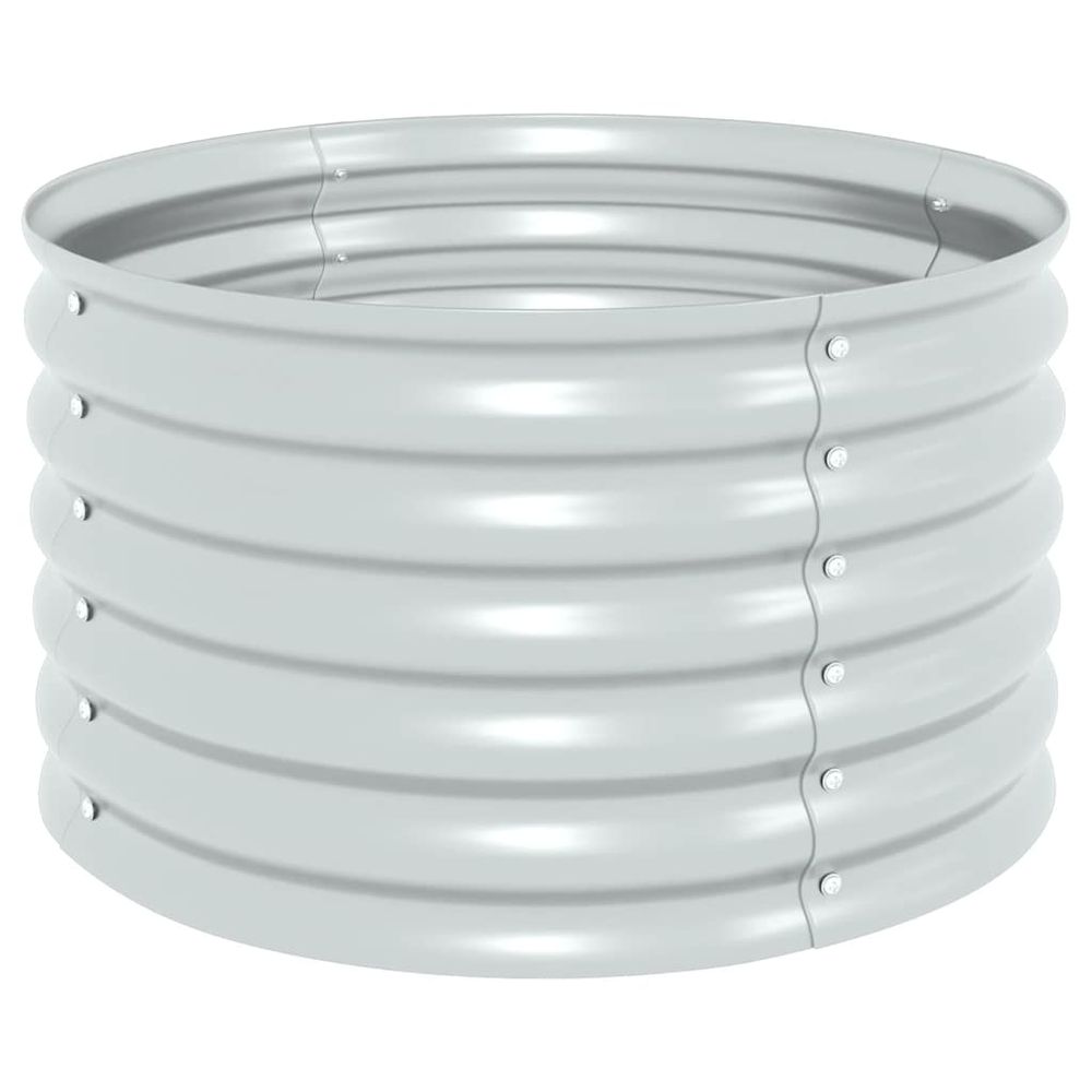 Lit surélevé de jardin 80x80x44 cm acier galvanisé argenté
