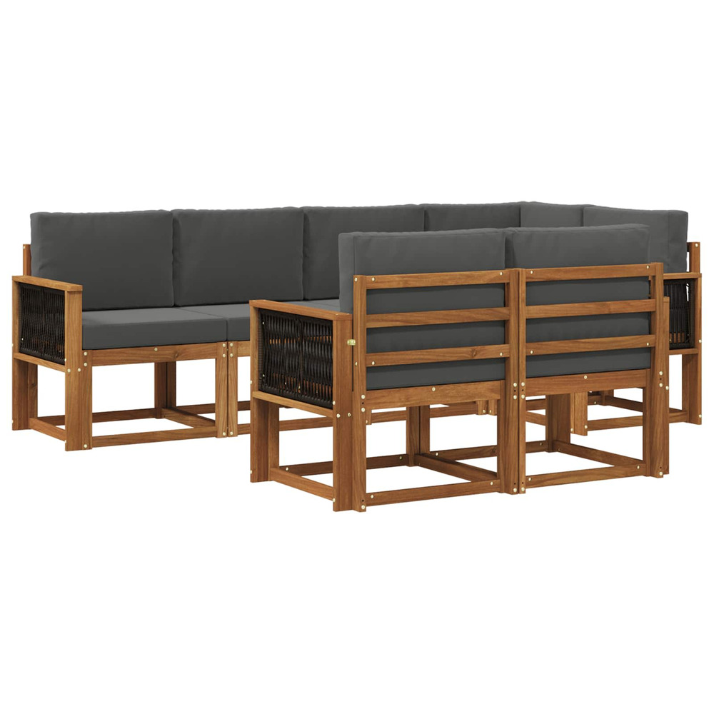 Ensemble de canapés d'extérieur 7 pcs naturel et anthracite