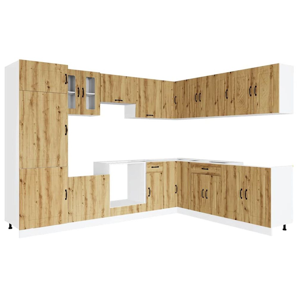 Ensemble d'armoires de cuisine 14 pcs kalmar bois d'ingénierie