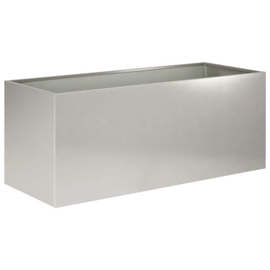 Cache-pot de jardin argenté 100 x 40 x 40 cm acier inoxydable