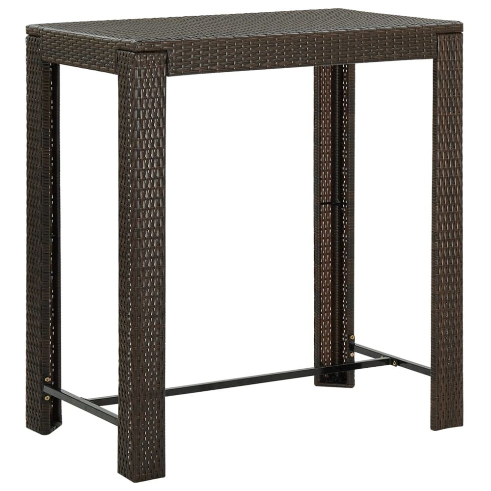 Table de bar de jardin marron 100x60,5x110,5 cm résine tressée