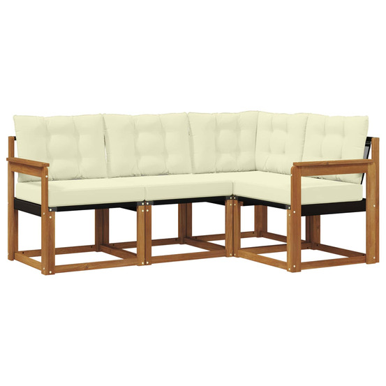 Ensemble de canapés d'extérieur 4 pcs naturel et crème