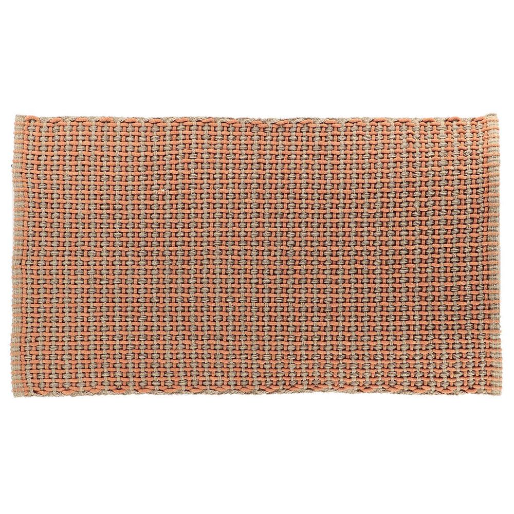 Tapis mimetisme polyester/coton tresse 50x90 cm - taupe/cuivre