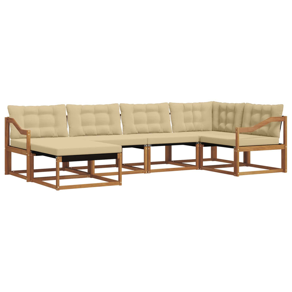 Ensemble de canapés d'extérieur 18 pcs naturel et beige