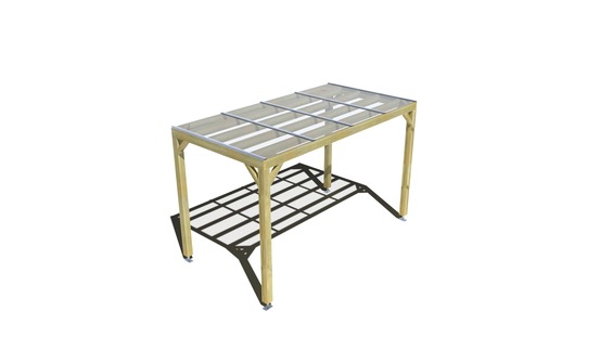 Pergola bois • 4m x 2m • indépendante • sens largeur • couverture étanche transparente incluse • livraison comprise