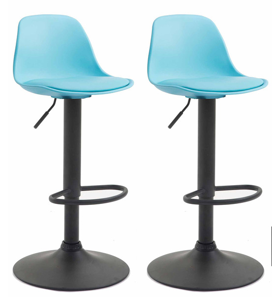 Lot de 2 tabourets de bar kiel plastique noir