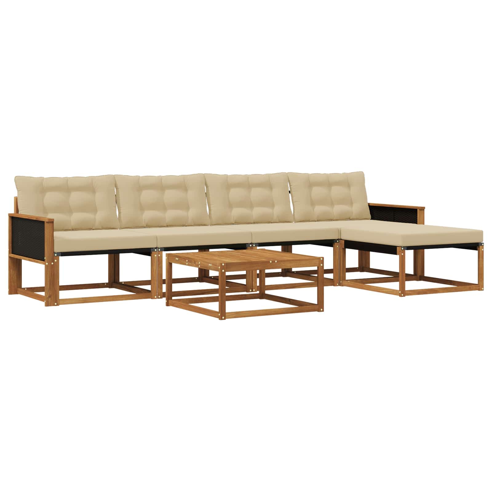 Ensemble de canapés d'extérieur 6 pcs naturel et beige