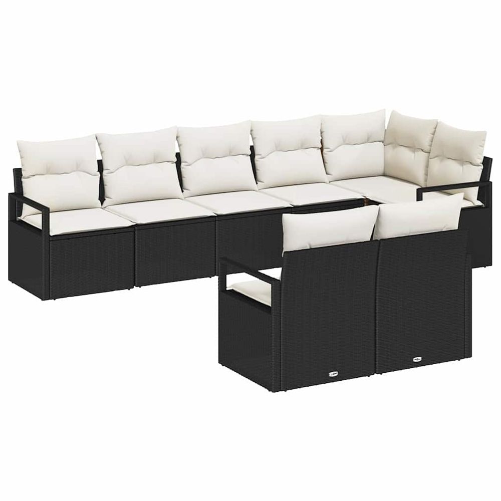Ensemble de canapés 8 pc noir polyrotin