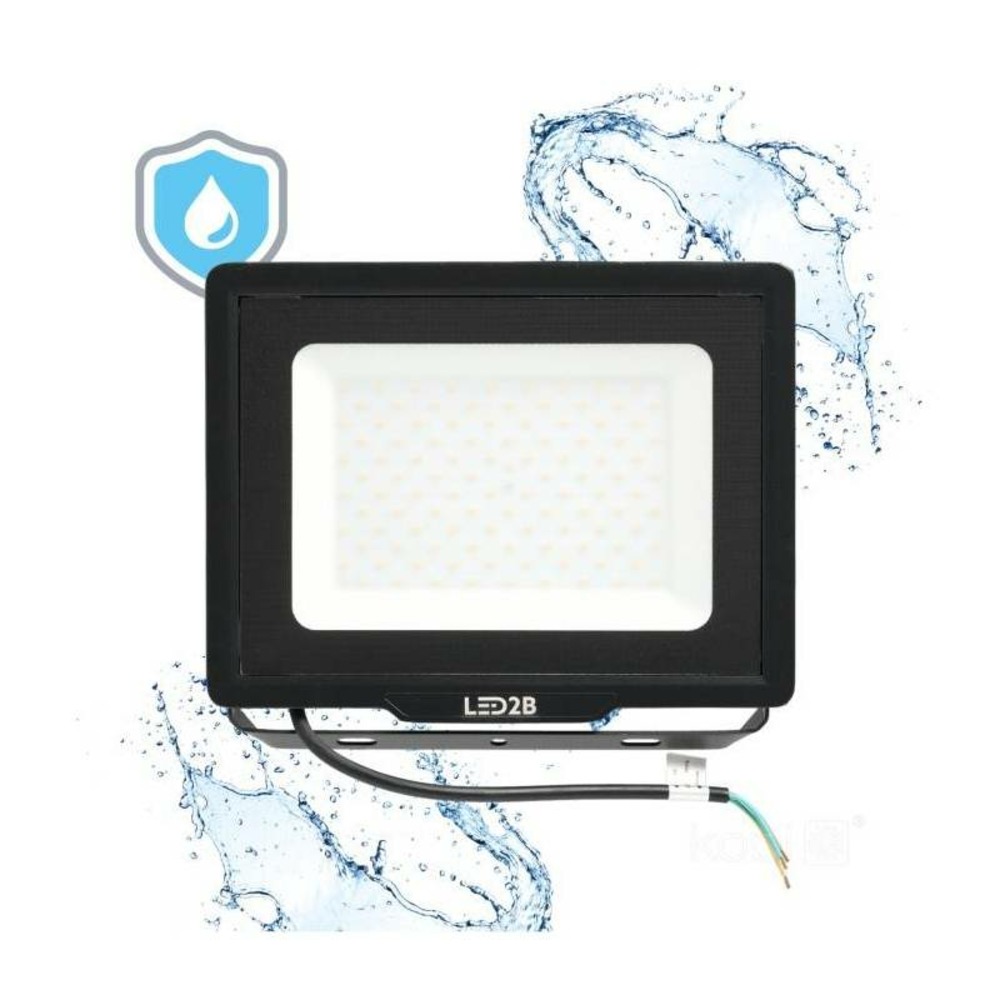 Projecteur led mh 100w noir 6500k ip65 blanc froid