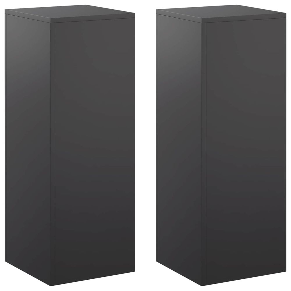 Support de plante 2 pcs noir 30 x 30 x 80 cm acier