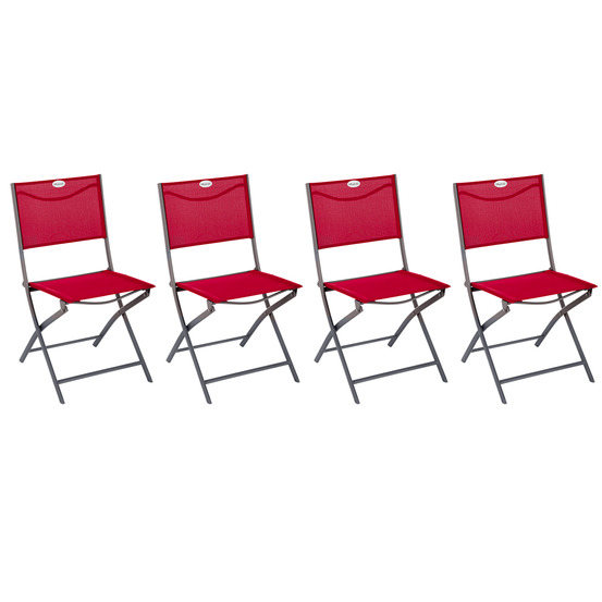 Lot de 4 chaises de jardin pliantes modula grenade & graphite