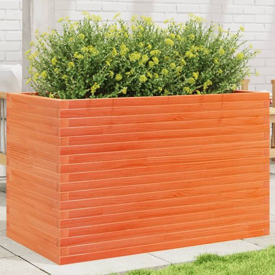 Très grand potager surélevé en pin massif 110x60cm marron cire
