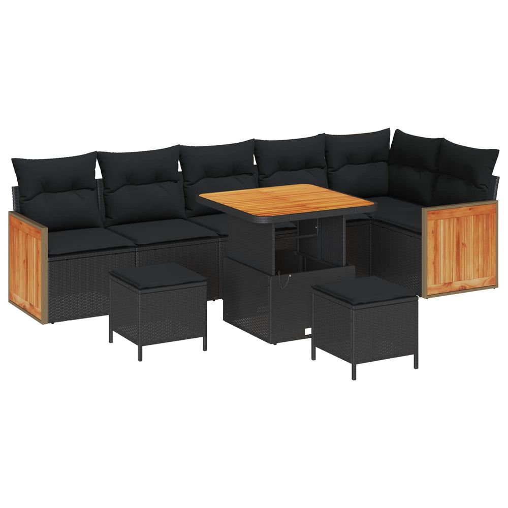 Ensemble de canapé de jardin 9 pc 9-nombre de places noir