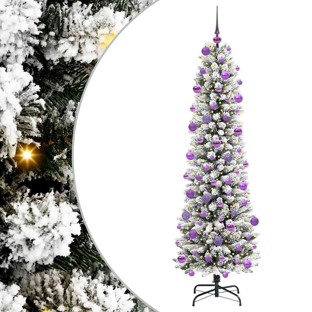Sapin de noël artificiel blanc 210 cm pvc, métal et plastique