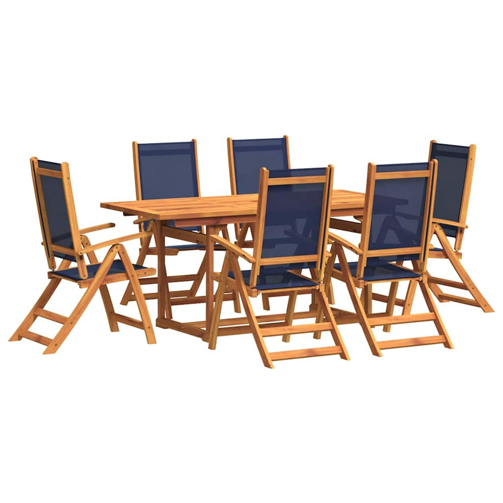 Ensemble à manger de jardin 7pcs bois d'acacia solide textilène