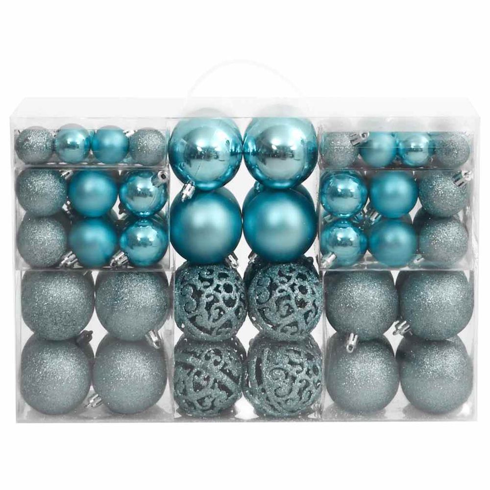 Boules de noël 100 pcs turquoise 3 / 4 / 6 cm
