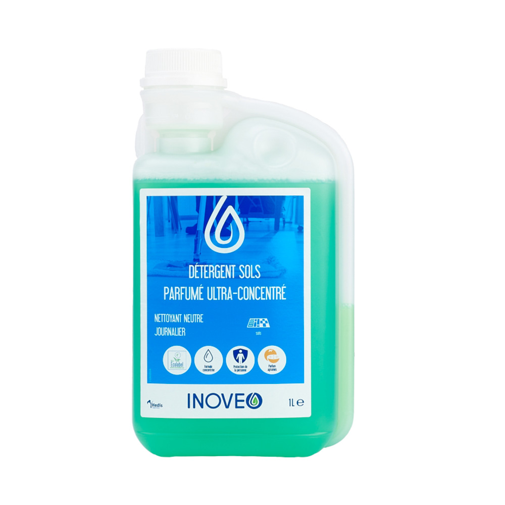 Inoveo détergent sol parfume ultra concentré ecolabel flacon de 1l - pollet sa