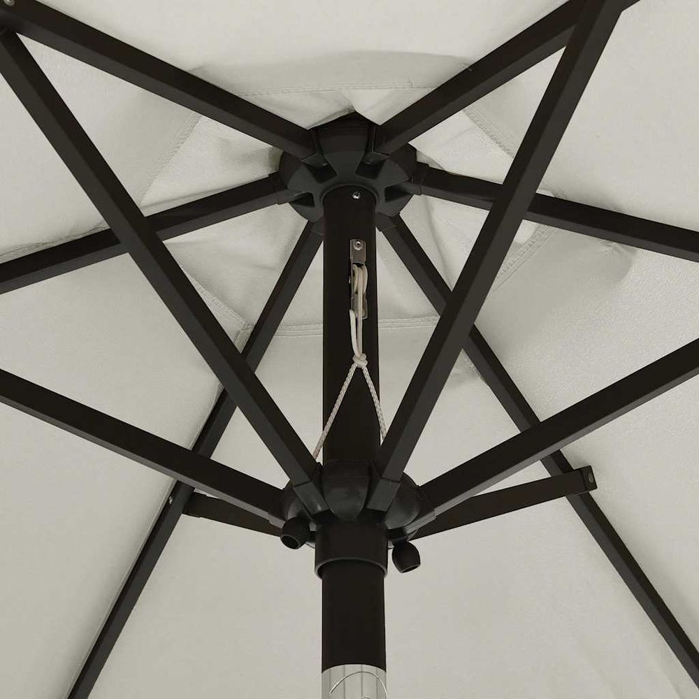 Parasol avec lumières led sable 200x211 cm aluminium