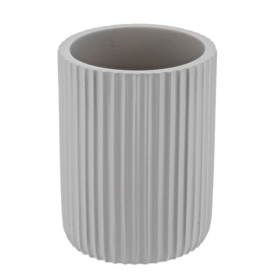 Gobelet strie arrondi polyresine - gris clair