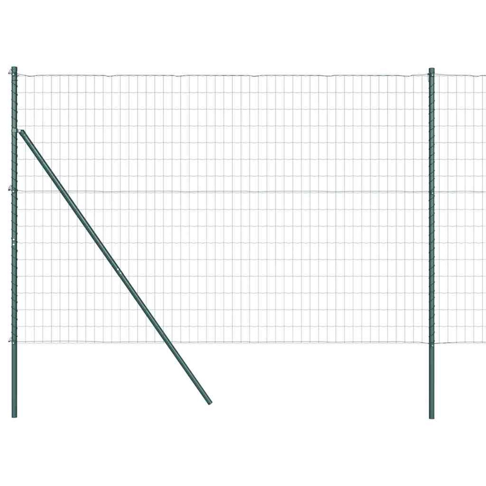 Clôture avec poteaux vert 1.6 x 10 m acier