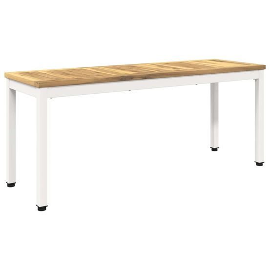 Banc de jardin 108,5 x 35 x 45 cm bois d'acacia massif blanc