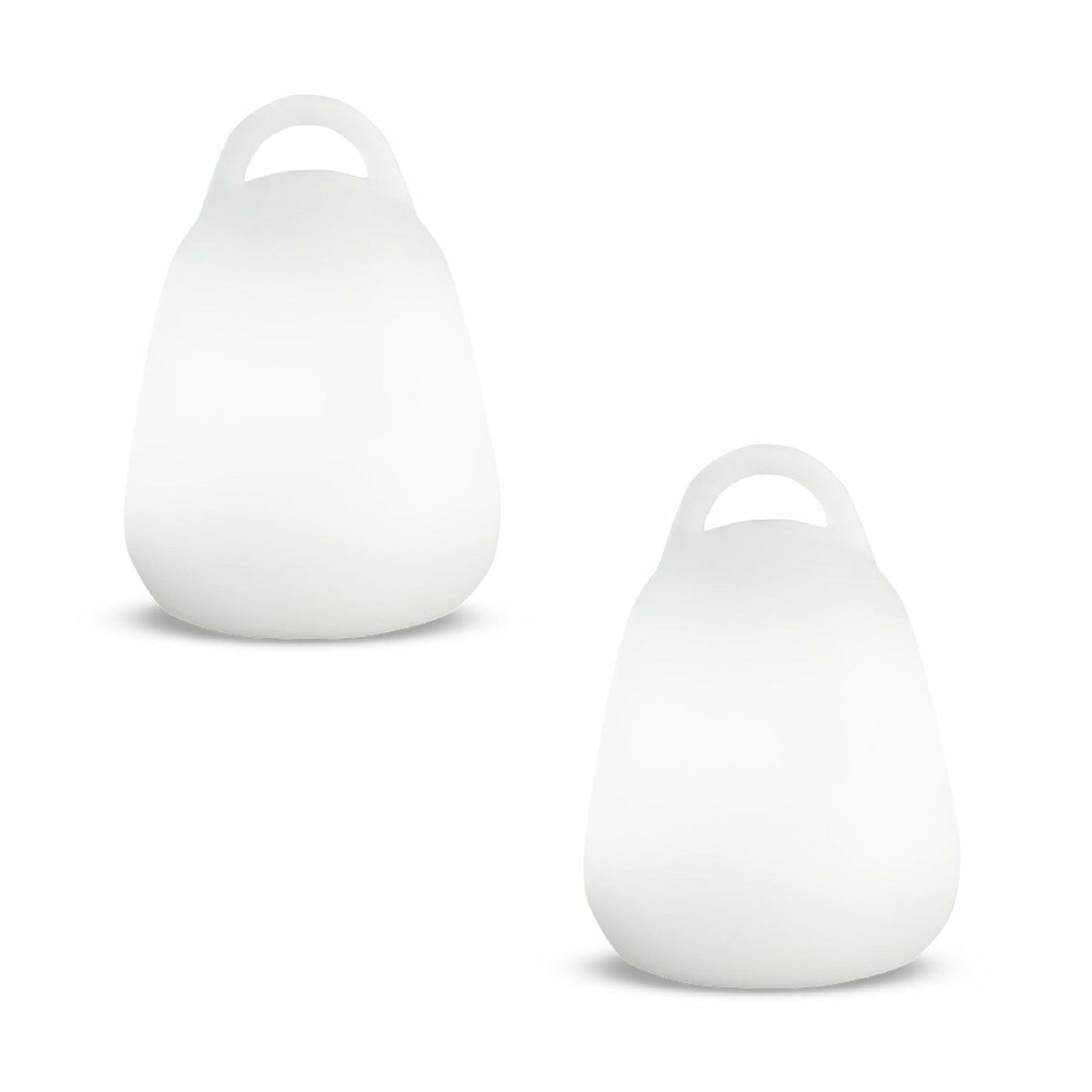 Lot 2 baladeuses sans fil waterproof led liberty blanc polyéthylène 24x18cm
