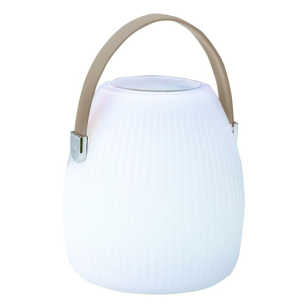 Lampe enceinte bluetooth sans fil mini may play beige polyéthylène h23cm