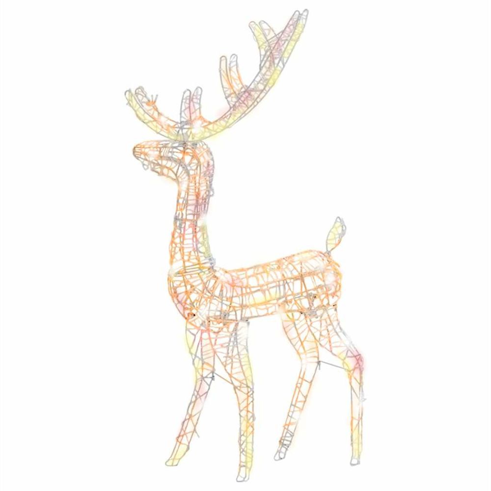 Renne de décoration de noël acrylique 140 led colorées 128 cm