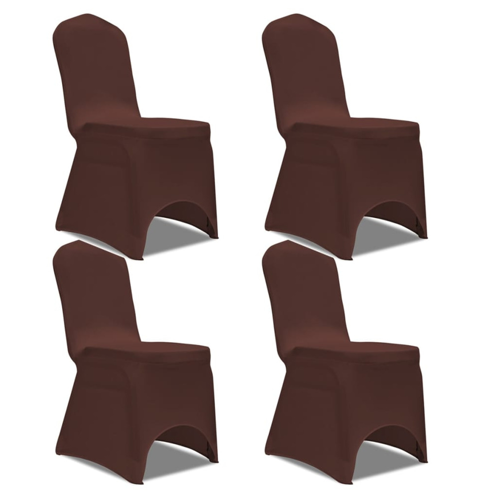 Housse de chaise extensible 4 pcs marron