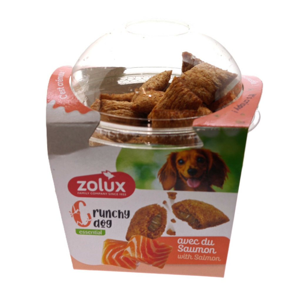 Friandises crunchy dog saumon 75 g pour chien