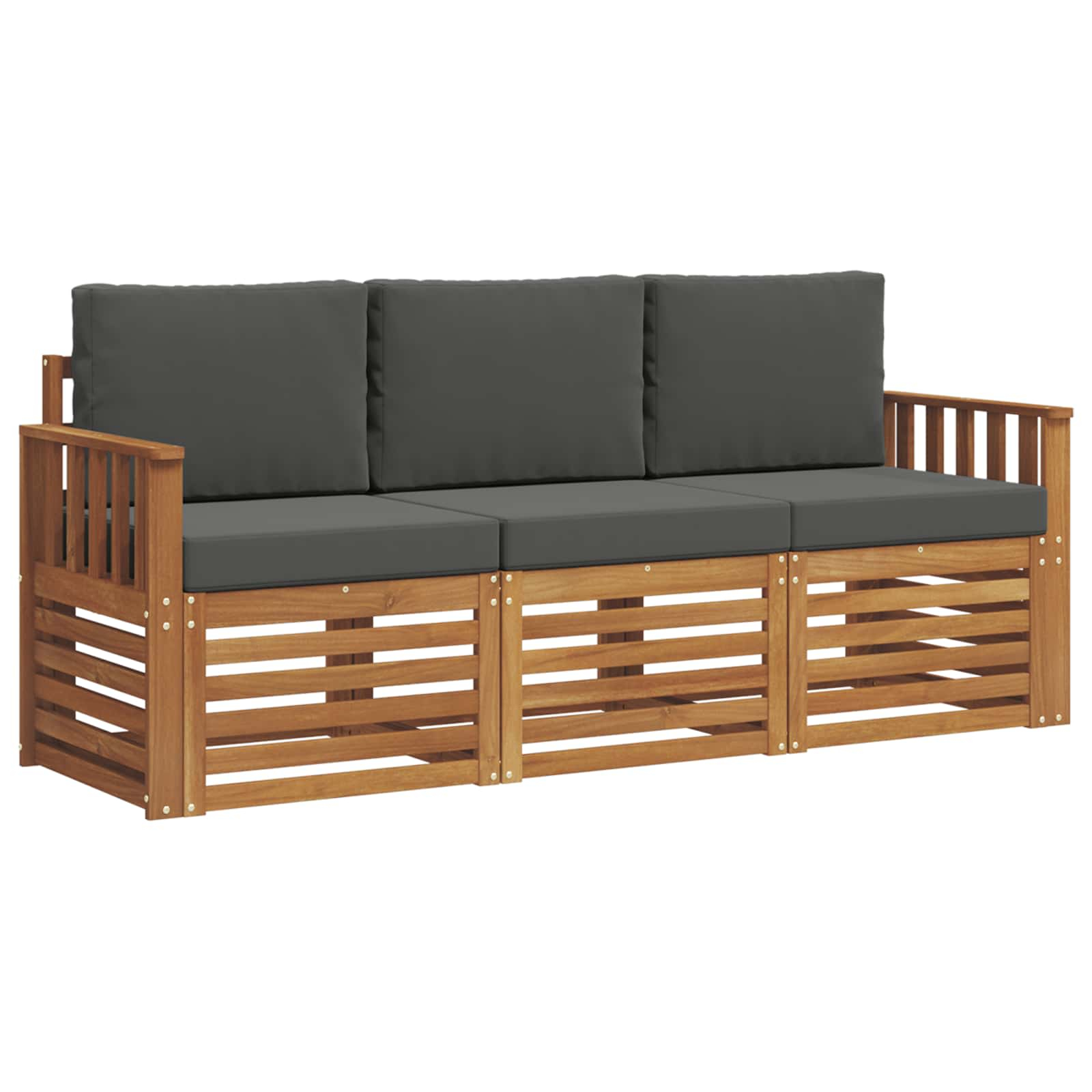 Ensembles de canapés avec coussin 3 pcs naturel et anthracite