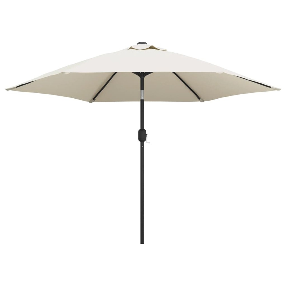 Parasol avec poteau en acier 3 m sable blanc