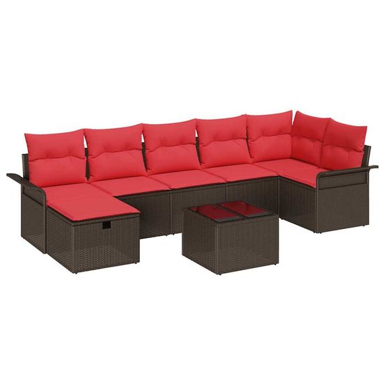 Ensemble de canapé de jardin 8 pc poly rotin