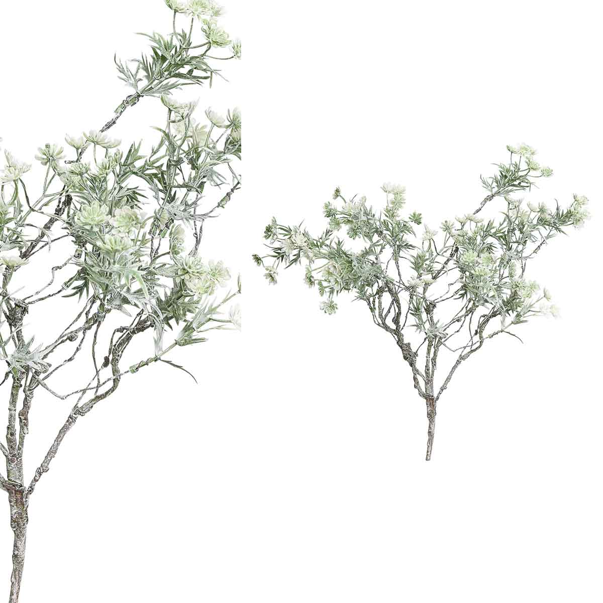Ptmd twig plante germing struik feuille artificielle - 33 x 24 x 46 cm - blanc