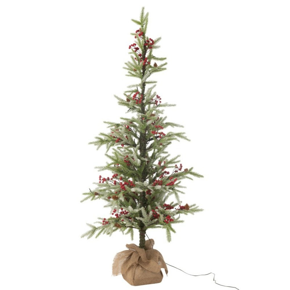 Sapin de noël à led en plastique rouge et vert 95x95x150 cm