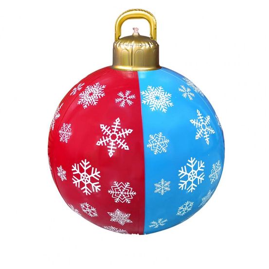 Boule de noël gonflable - 60 cm rouge et bleue