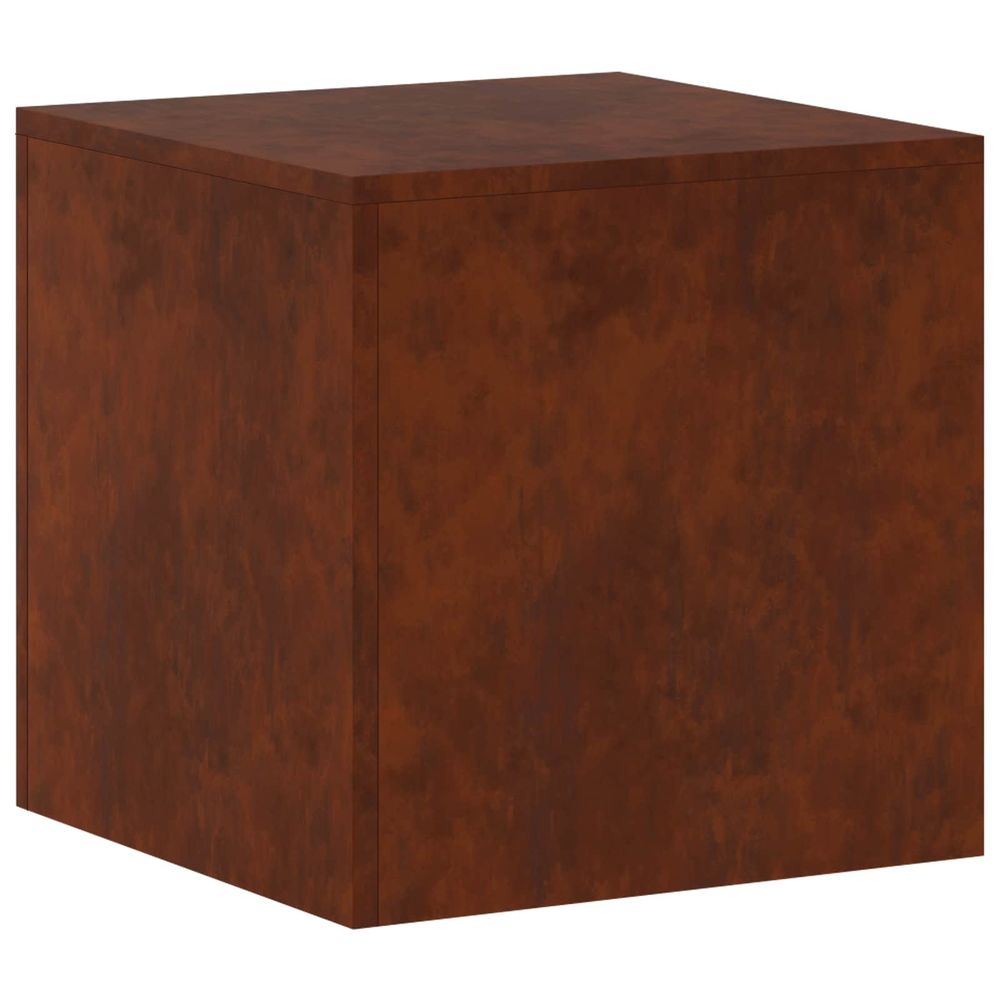 Support de plante rouillé 40 x 40 x 40 cm acier patiné