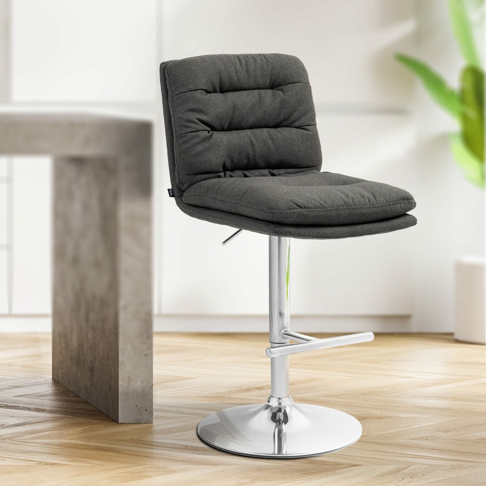 Tabouret de bar damar tissu chromé