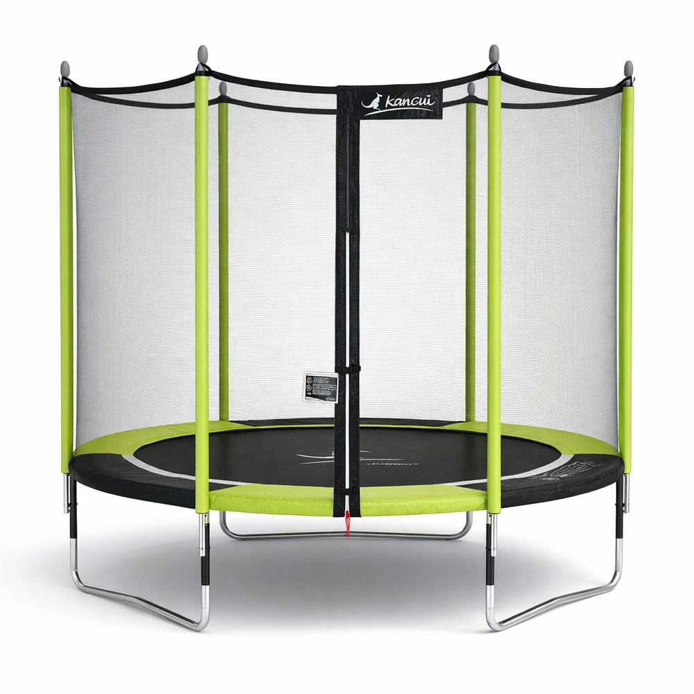 Kangui - trampoline de jardin 244 cm + filet de sécurité jumpi vert/noir 250