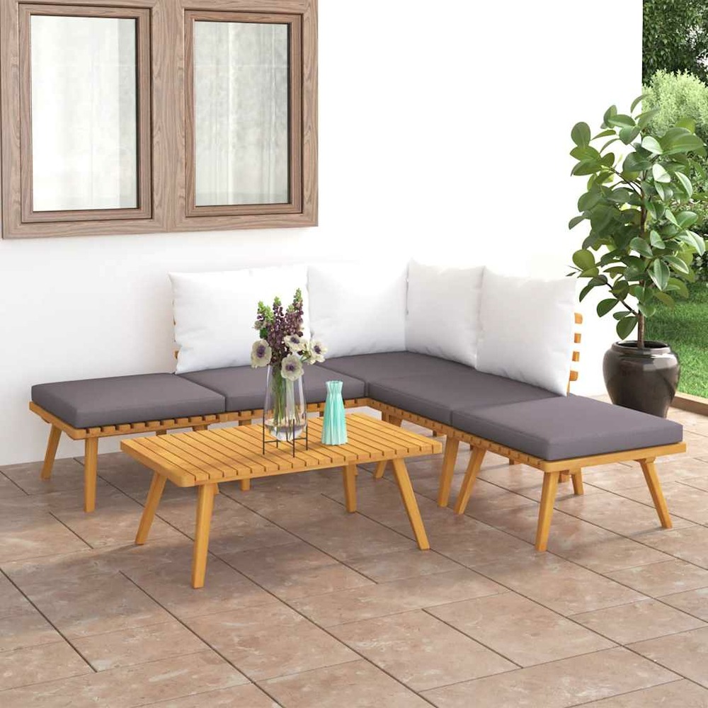 Salon de jardin 6 pcs bois d'acacia solide