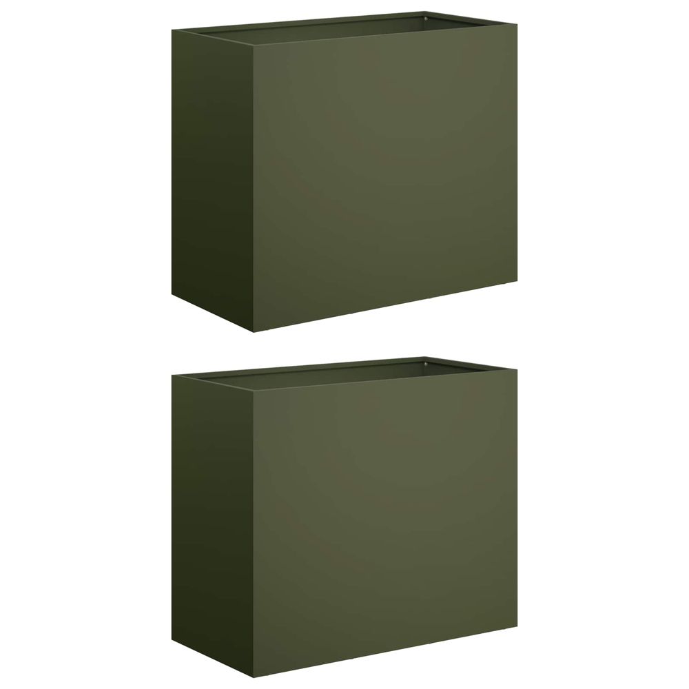 Cache-pot de jardin 2 pc vert olive 60 x 30 x 40 cm