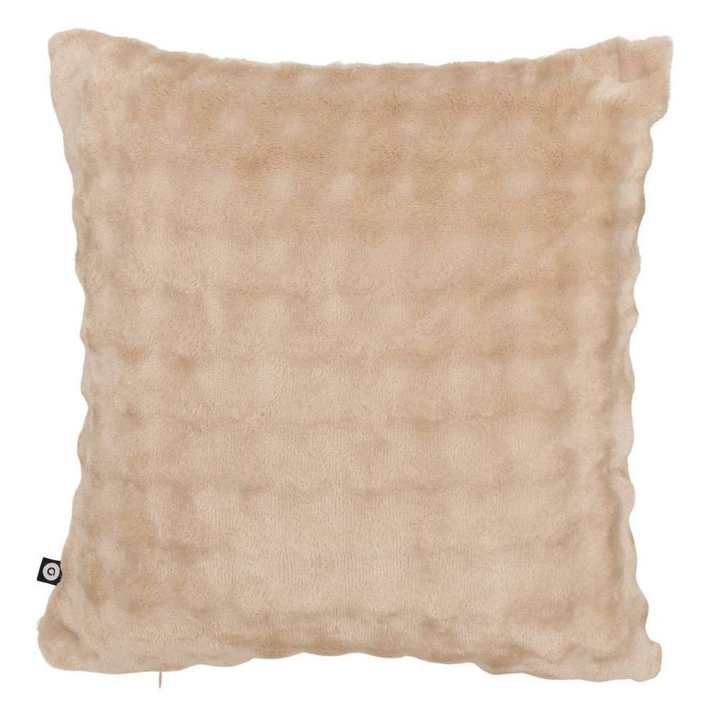 Coussin zephy carré 40x40cm effet fausse fourrure beige