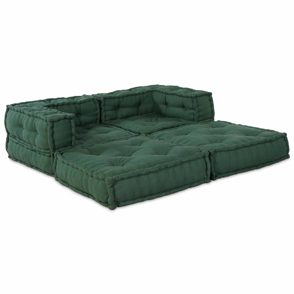 Unité de canapé modulaire 2 pc tissu vert 140 x 70 x 56 cm