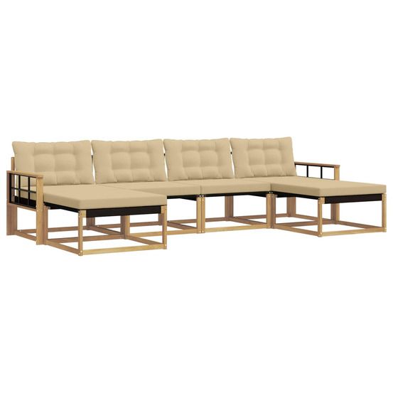 Ensemble de canapés d'extérieur 6 pc blanc et beige