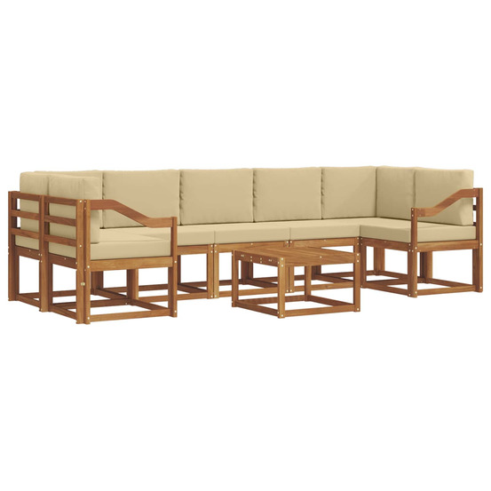 Ensemble de canapés d'extérieur 8 pcs naturel et beige