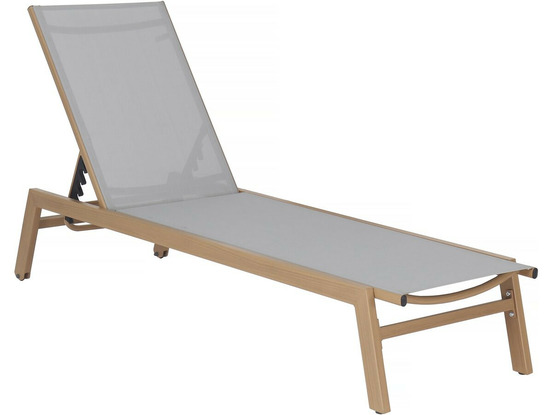 Bain de soleil en aluminium imitation bois