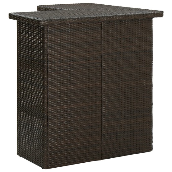Ensemble de bar de jardin 8 pcs coussins résine tressée marron