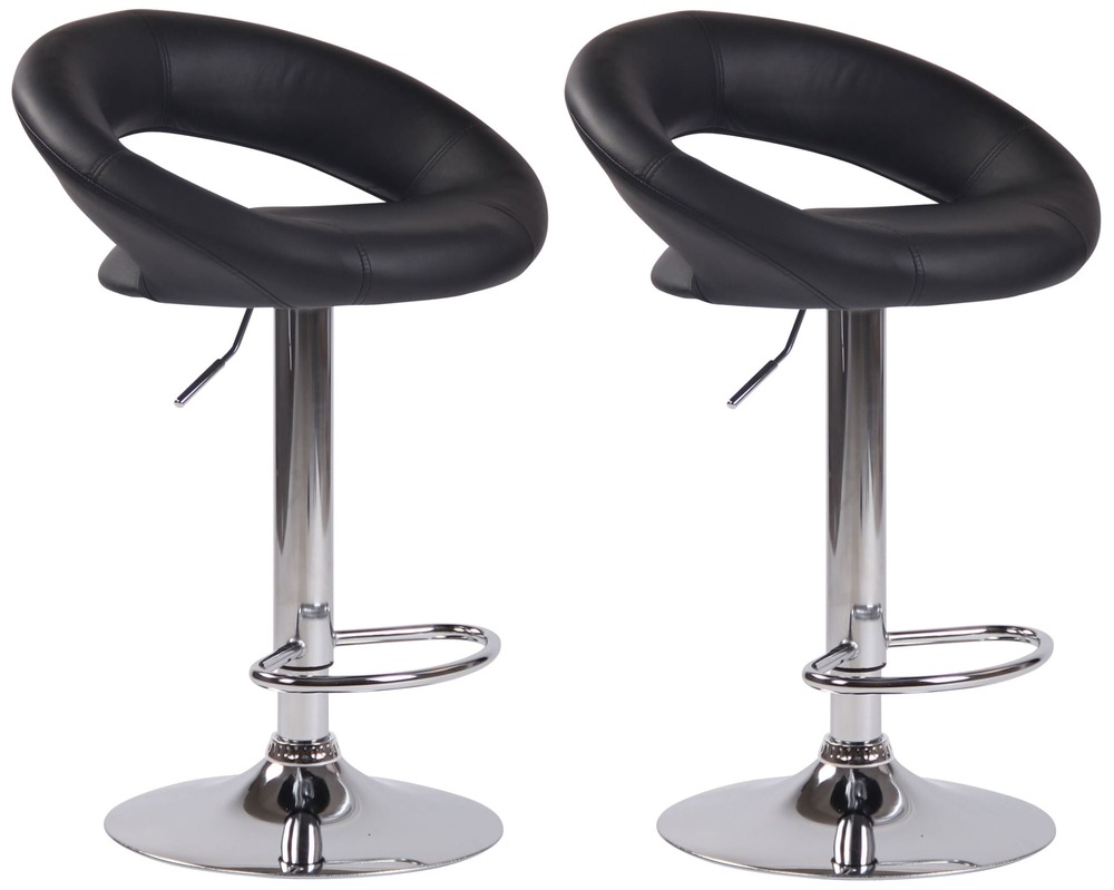 Lot de 2 tabourets de bar olinda simili cuir chromé