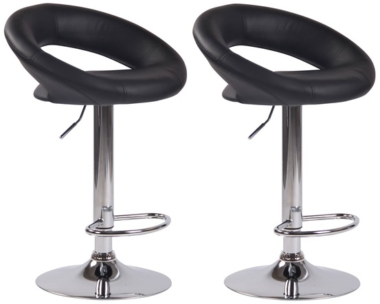 Lot de 2 tabourets de bar olinda simili cuir chromé