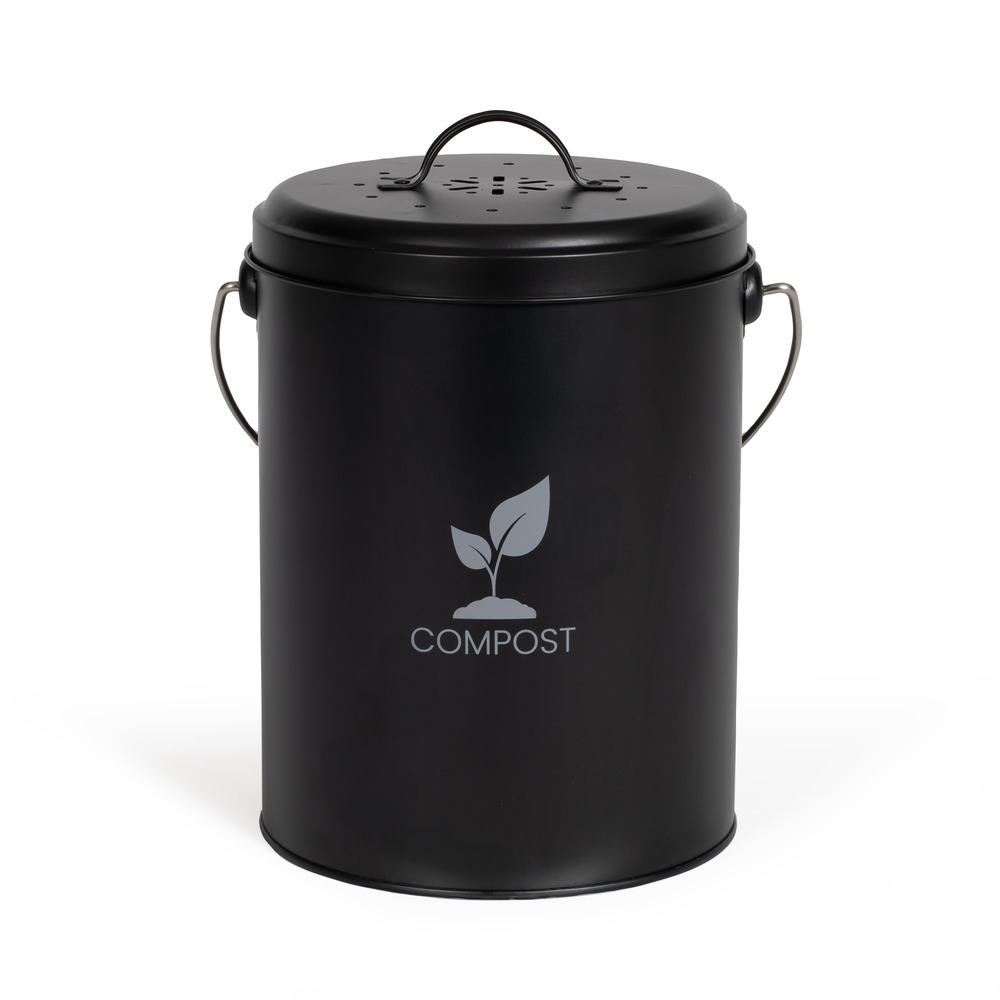 Seau à compost de cuisine 6l noir - mes154n